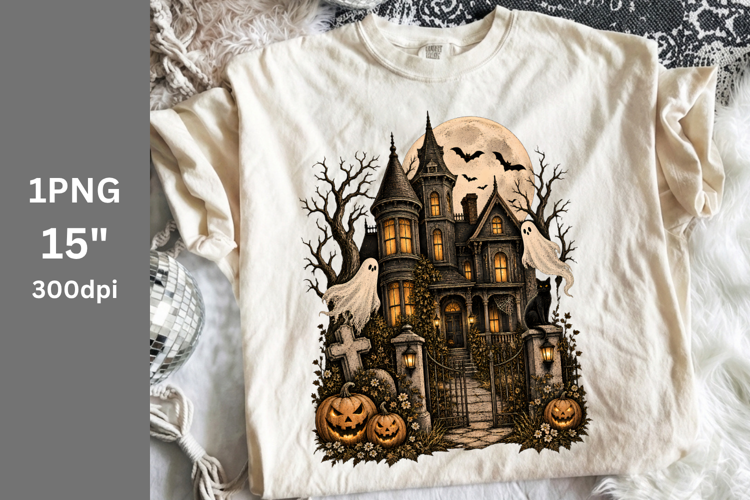 Halloween PNG, Hunting house PNG, Fall PNG