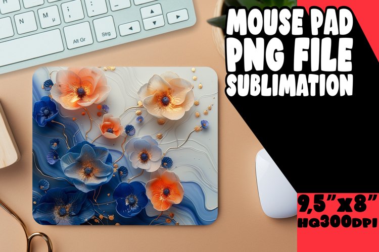 Marble and Flower 3D Pattern Mouse Pad for Sublimation