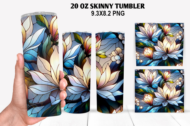 Flower Skinny Tumbler 20oz Wrap Design, Spring Tumbler Wrap