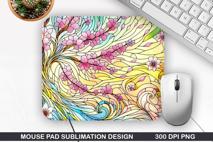 Mouse Pad Sublimation, Spring Flowers Mouse Pad PNG Design