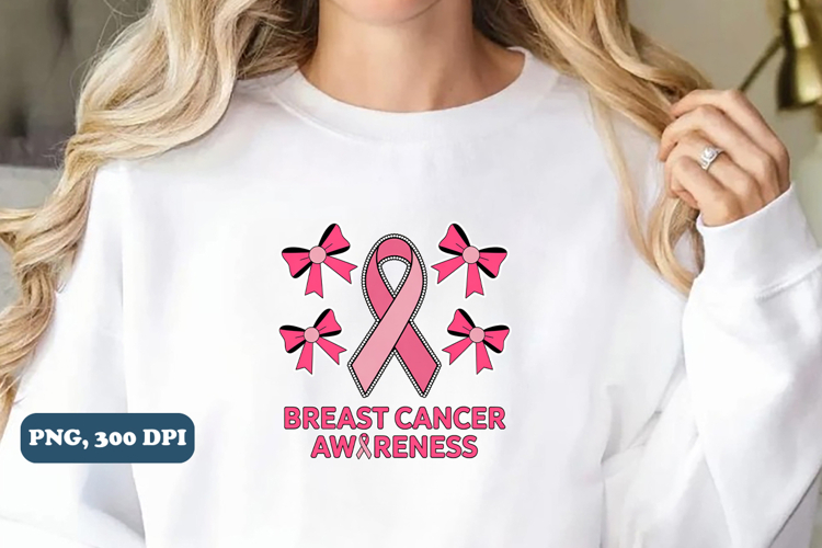 Coquette Breast Cancer PNG in October Sublimation design