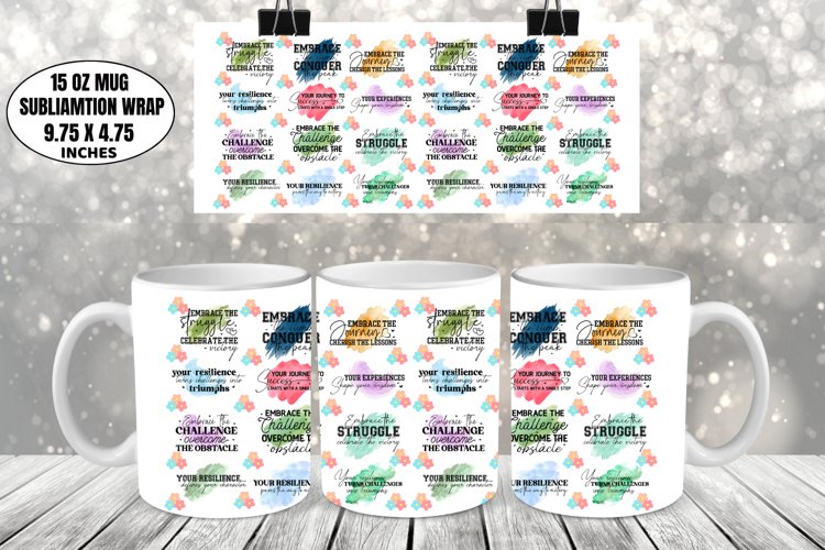 Motivational Mug Wrap Sublimation example image 1
