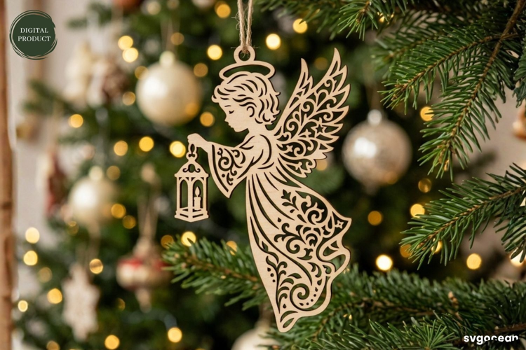 Angel Christmas Ornament Laser Cut | Glowforge | SVG