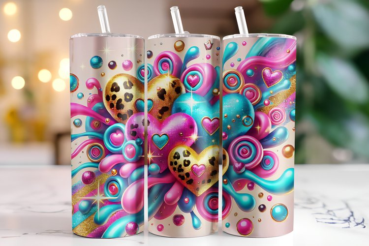 Hearts Tumbler Wrap | Sublimation | Tumblers example image 1