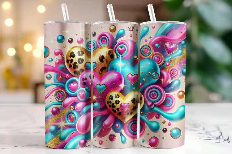 Hearts Tumbler Wrap | Sublimation | Tumblers