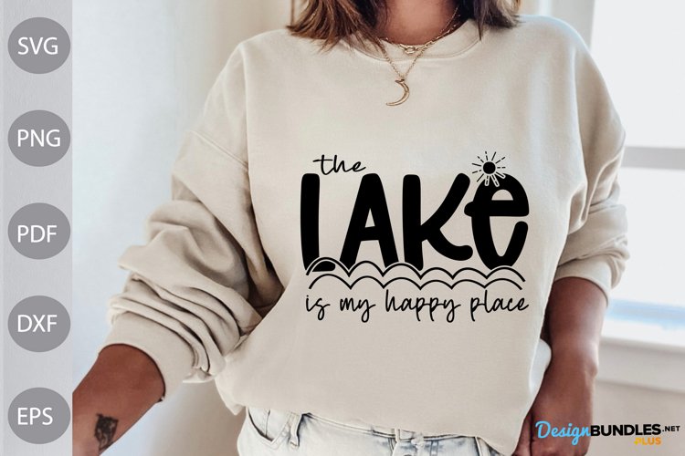 The Lake is my Happy Place SVG Design / Summer Quote SVG