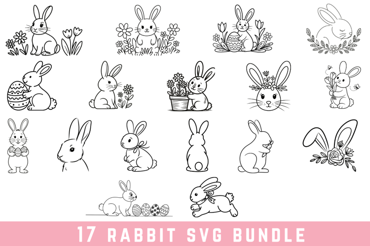 17 Rabbit Svg Bundle | SVG Cut files | Cricut