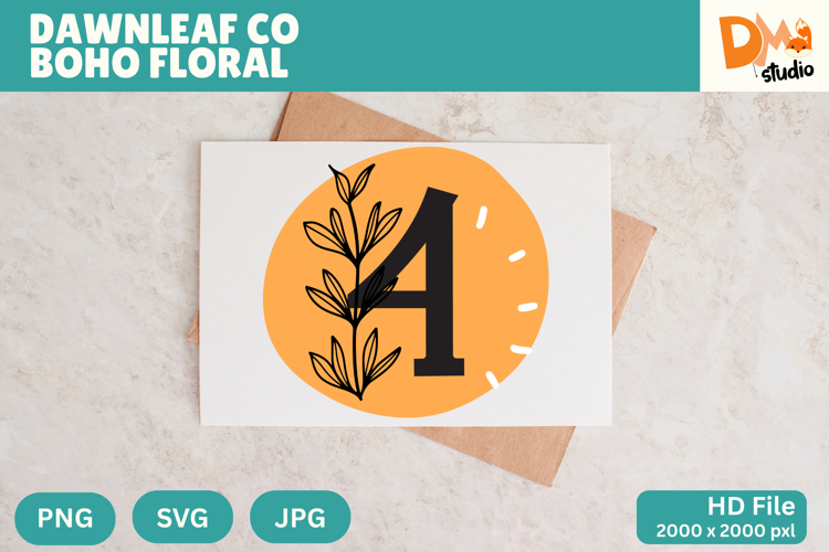 Dawnleaf Co Boho Floral Monogram