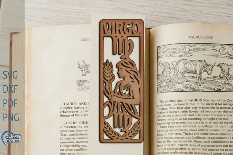 Virgo Bookmark Laser Cut. Zodiac Sign Laser Cut.