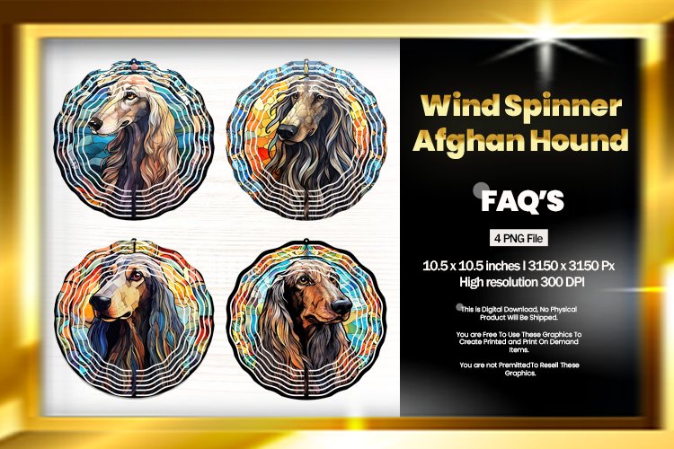 Afghan Hound Wind Spinner Sublimation - 04 Variations example image 1