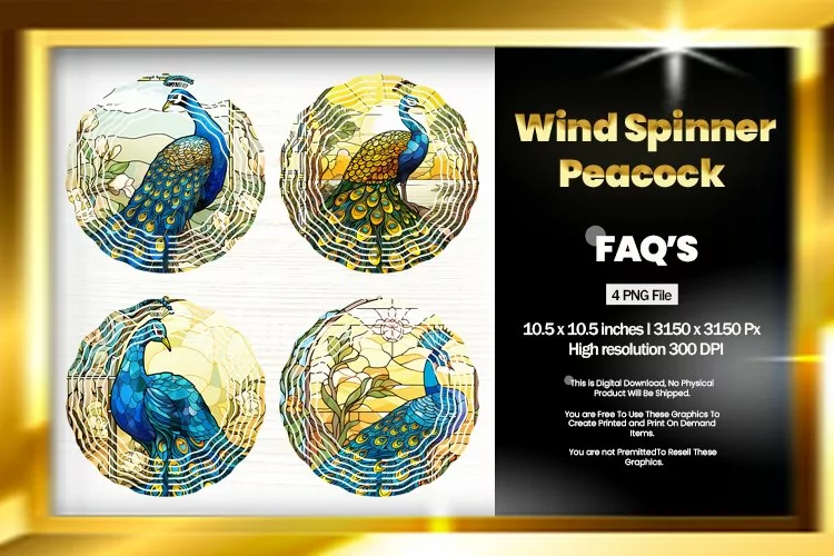 Peacock Wind Spinner Sublimation - 04 Variations