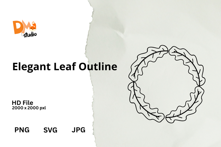 Elegant Leaf Outline Frame