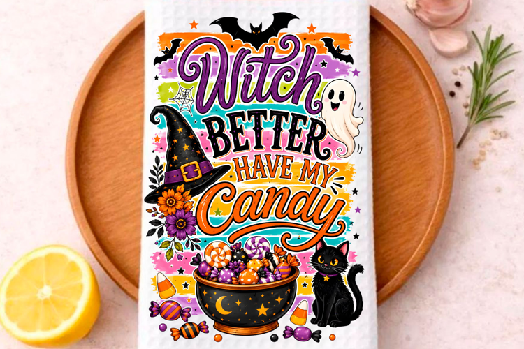 Halloween Kitchen Towel PNG, Funny Halloween PNG,