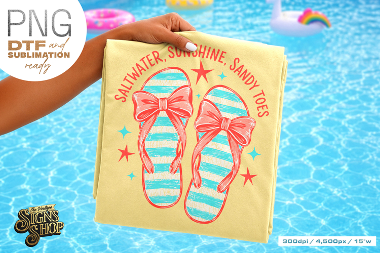 Saltwater Sunshine Sandy Toes png, Beach Summer DTF
