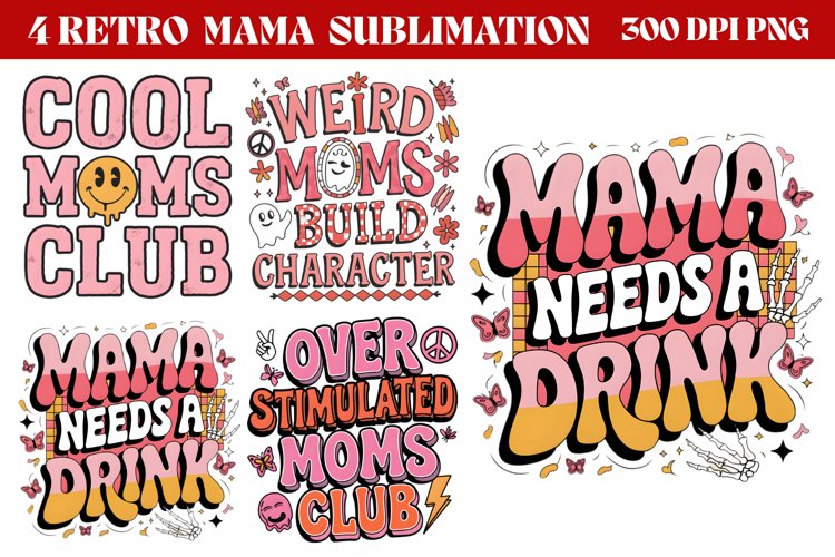 Retro Mama Sublimation png