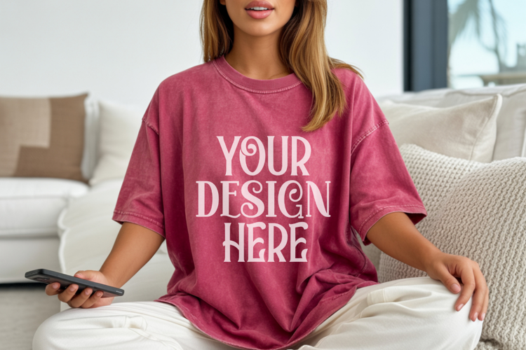 Berry Comfort Colors 1717 T-shirt Mockups,1717 Mockups