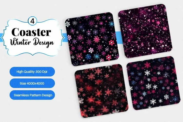 Square Coaster winter snow Sublimation