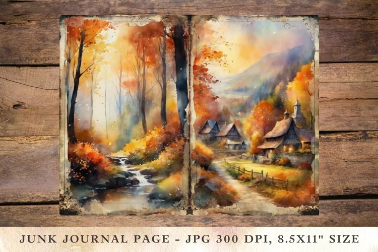 Printable Junk Journal Pages fall autumn 3