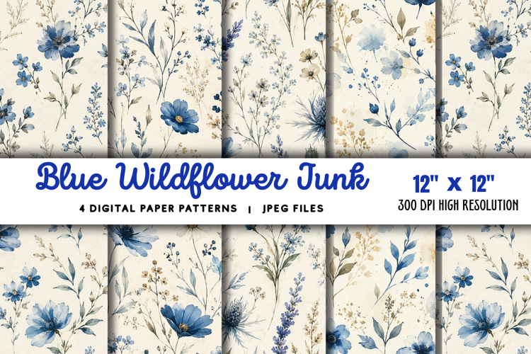 Blue Wildflower Junk Journal JPG
