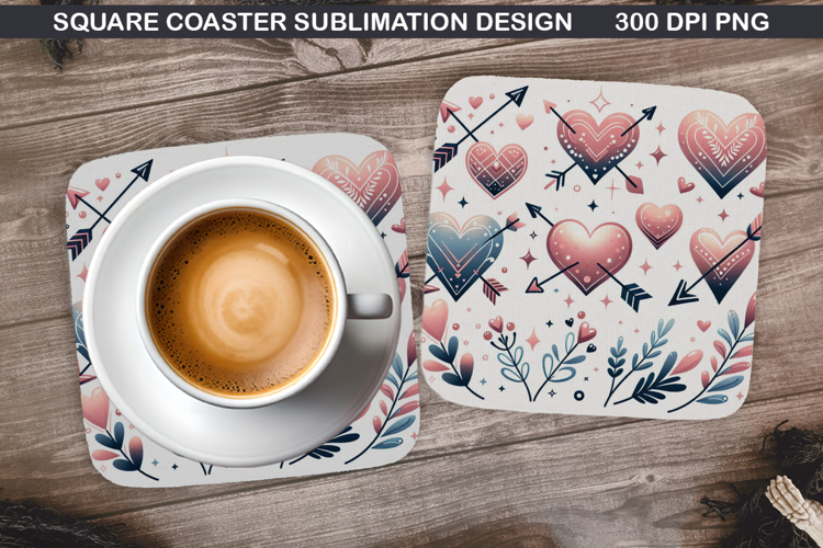Valentine Coaster Sublimation, Valentine Coaster PNG Design
