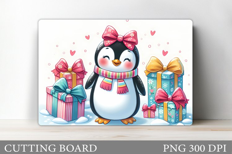 Penguin Cutting Board. Christmas Cutting Board Sublimation example image 1