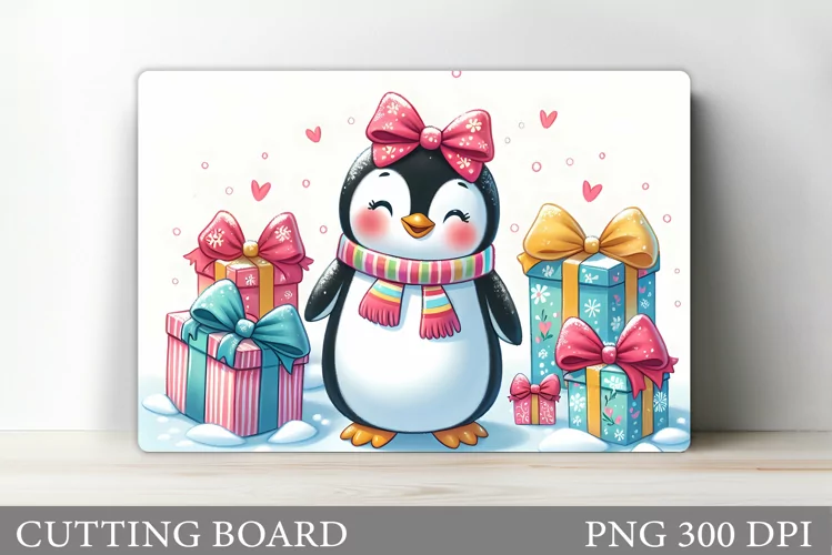 Penguin Cutting Board. Christmas Cutting Board Sublimation