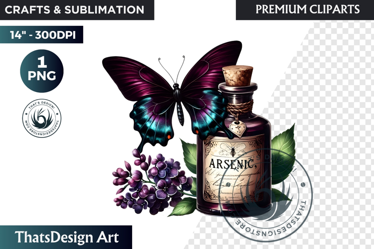 Dark Academia PNG, Gothic Butterfly Clipart Moody ephemera