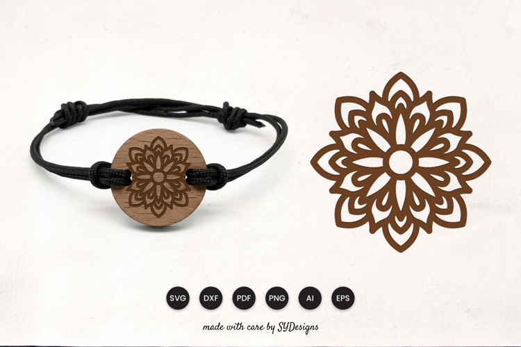 Mandala Bracelet Laser Cut SVG - Mandala Jewelry Laser cut