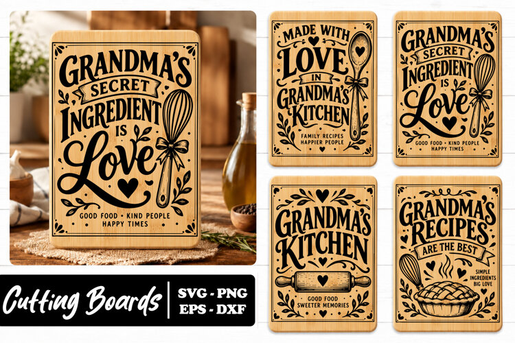 Grandma's Kitchen Recipes Love SVG PNG example image 1