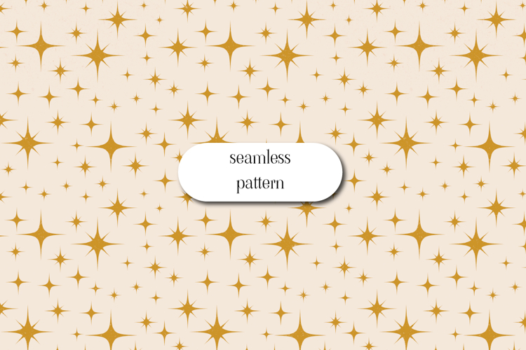 Mustard Retro Starburst Seamless Pattern Design