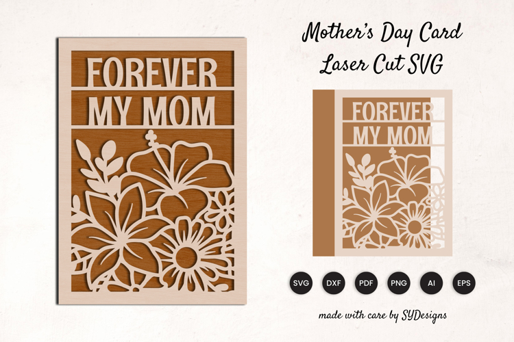 Mother’s Day Floral Card Laser Cut SVG