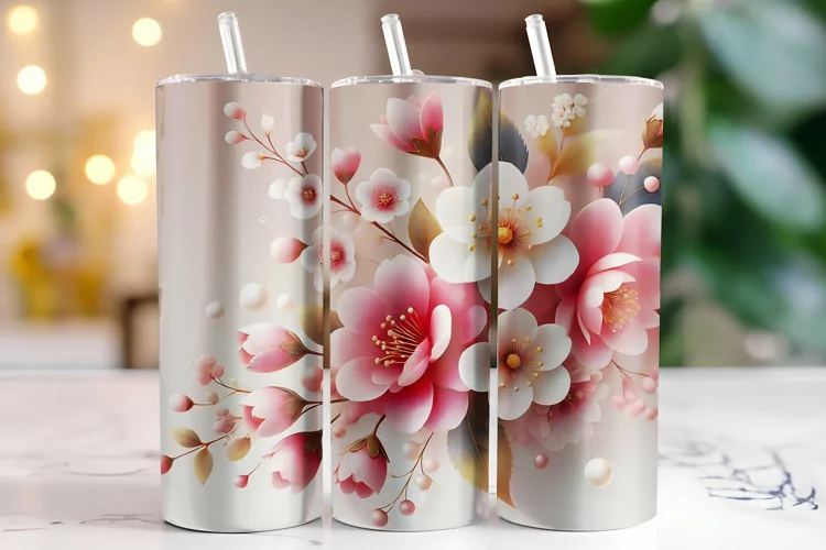 Flowers Tumbler Wrap | Sublimation | Tumblers