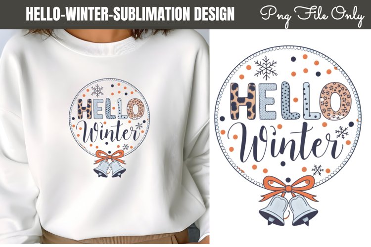 Hello Winter Holiday blessings Sublimation Design Clipart