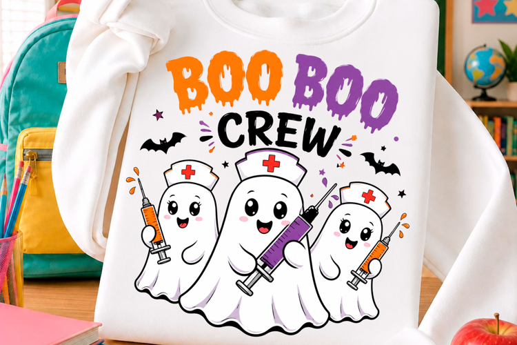 Cute boo boo crew ghost nurse Halloween t shirt