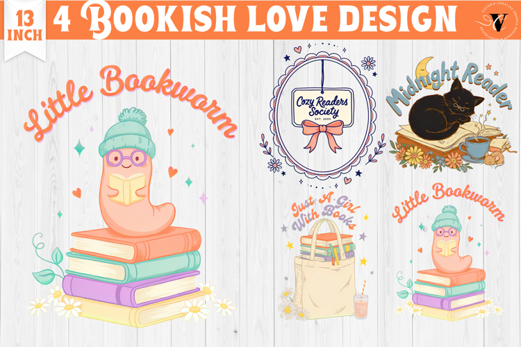 Bookish Sublimation designs | Cute Reading Book Lover png