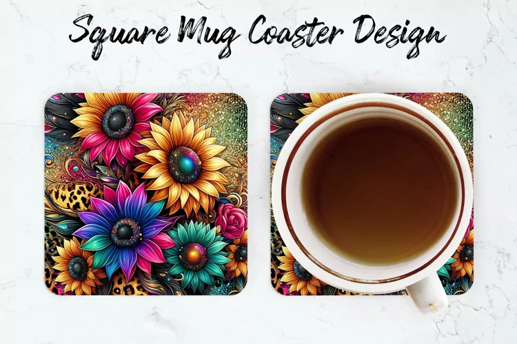 Sunflower Mug coaster | Coaster | Sublimation
