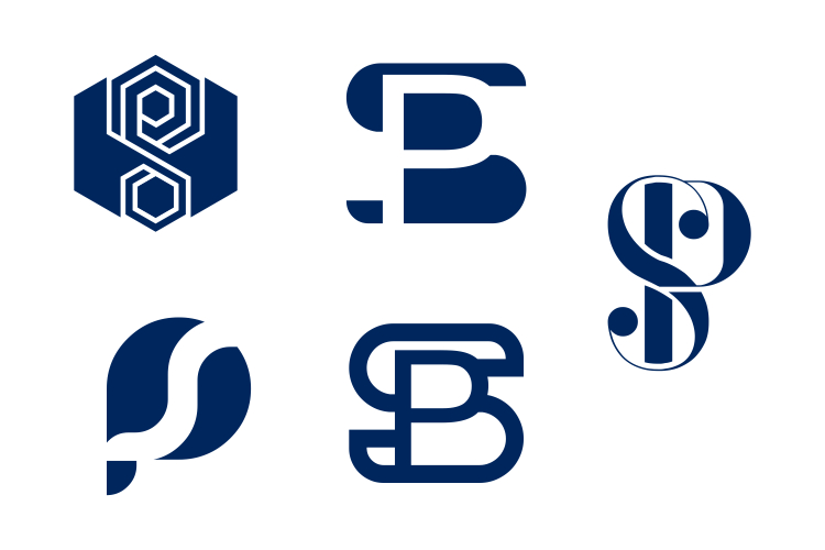 Collection of Initial SP or PS Monogram Logo Designs