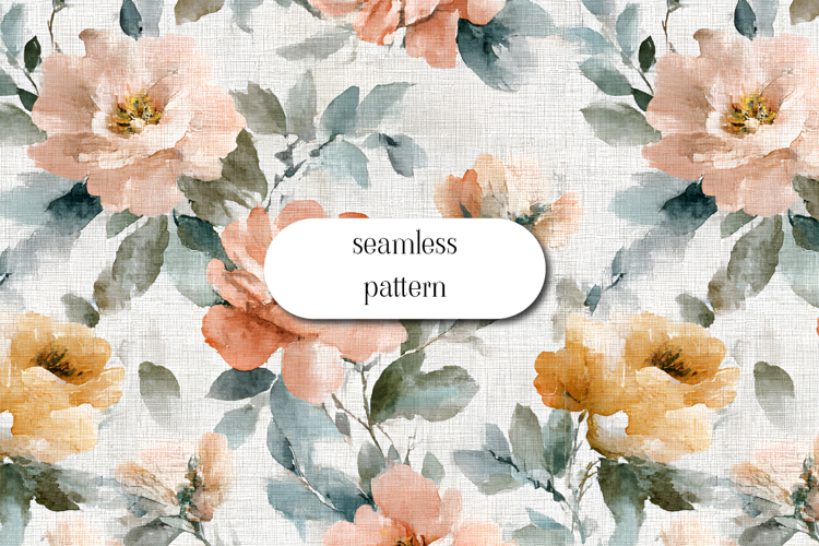 Watercolor Floral Seamless Pattern Vintage Garden Style
