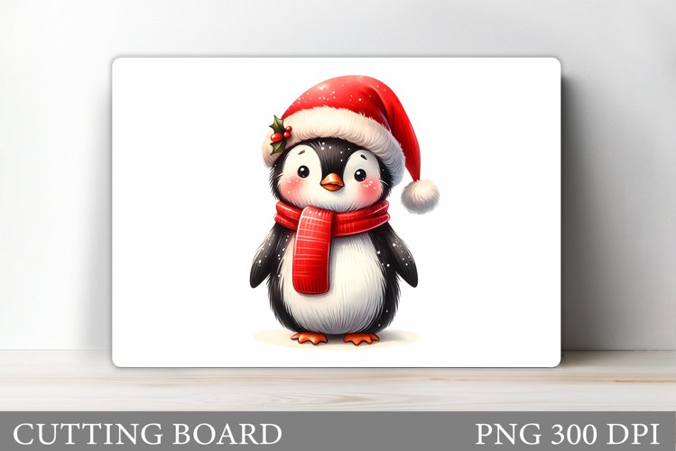 Cute Penguin Cutting Board. Christmas Cutting Board Design example image 1