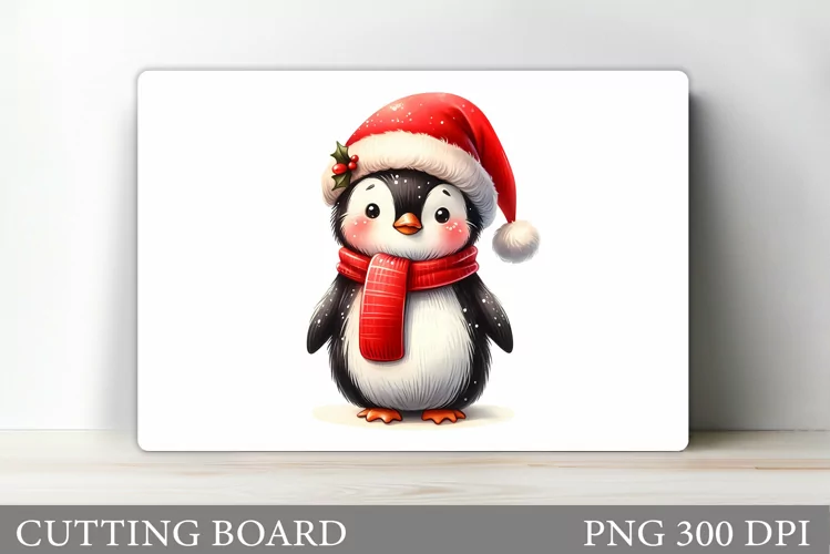 Cute Penguin Cutting Board. Christmas Cutting Board Design