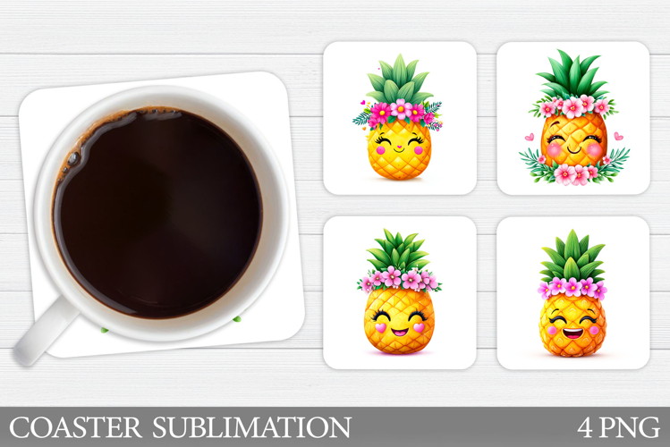 Cute Pineapple Coaster Design. Cute Pineapple Sublimation