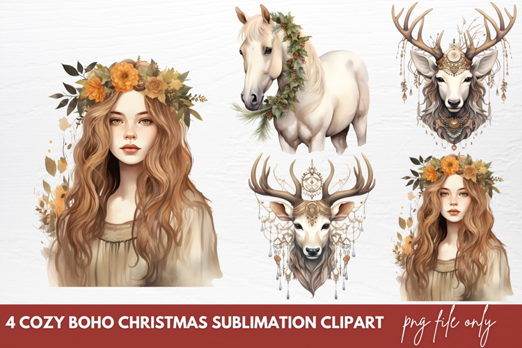 Boho Christmas Clipart Image 5