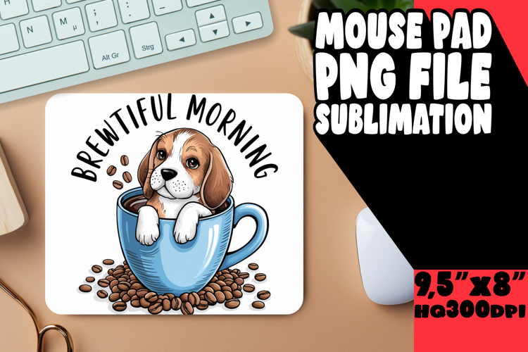 Joyful DESK MAT Creative Design, Coffee Dog