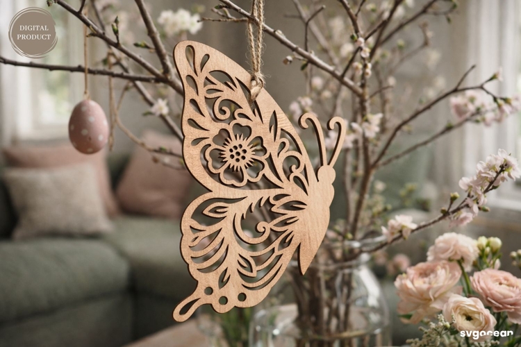 Spring Butterfly Ornament Laser Cut | Glowforge | SVG
