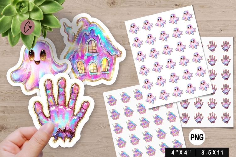 Iridescent Halloween Stickers | Halloween PNG