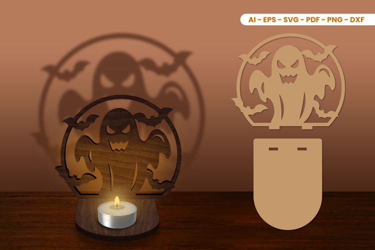 Halloween Tealight Candle Holder Laser Cut