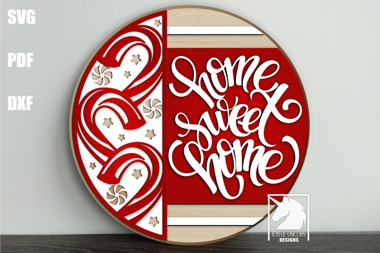 Home Sweet Home Christmas Candy Sign SVG | Winter Sign SVG