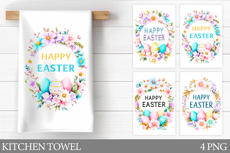 Easter Kitchen Towel Design. Easter Egg Kitchen Towel
