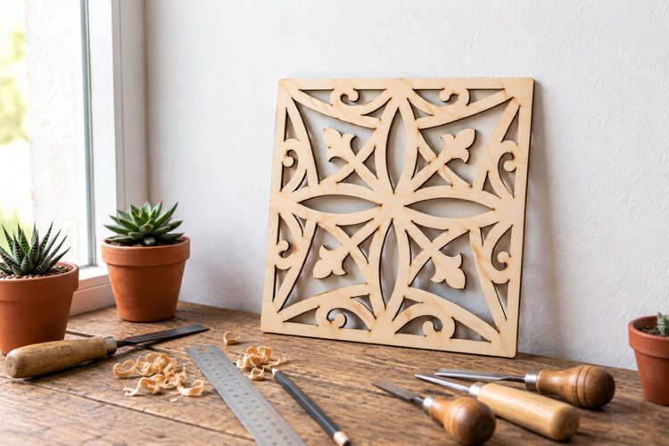 Square Decorative Panel SVG | Laser Cut File example image 1