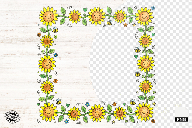 Sunflower Border Clipart Image 5